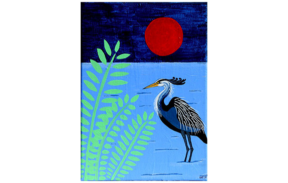 The Blue Avian Message II, 2018, 35 x 25 cm, acrylic on canvas